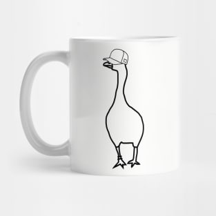 White Goose Wearing Stolen Hat Outline Mug